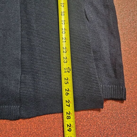 Talbots Women Lambswool Blend Navy Cardigan Sz XLP Open Front Drape Quiet Luxury - Picture 9 of 9